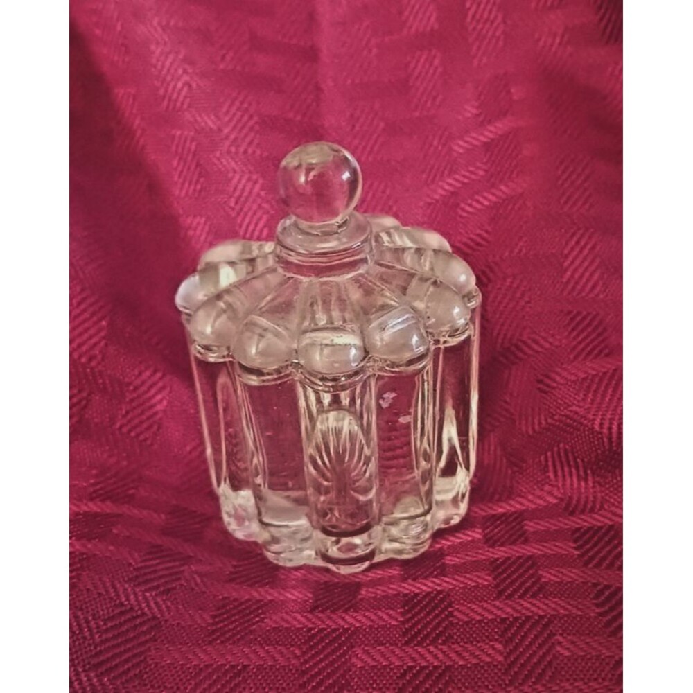 Heisey Crystolite Depression Glass Mustard Pot Jar Lid Vtg Mini Condiments